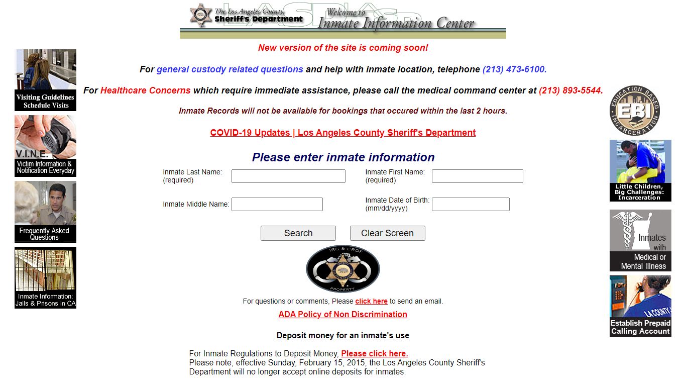 LASD Inmate Information Center - Inmate Search - Los Angeles County ...